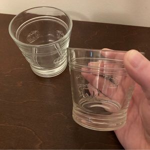 Rare Vintage Crown Royal On the Rocks Made in Italy Glasses Embossed Lowball